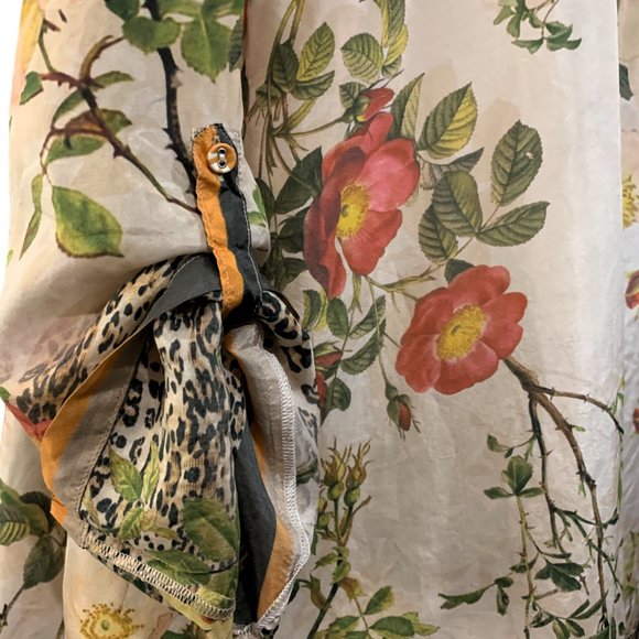 Johnny Was Floral Sheer Silk Tunic Blouse - Picture 6 of 9